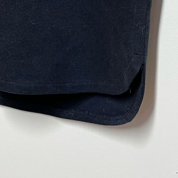 Madewell Black Short Sleeve Boxy Shift Dress Leather Trim Sz S *Host Pick* - Picture 6 of 10